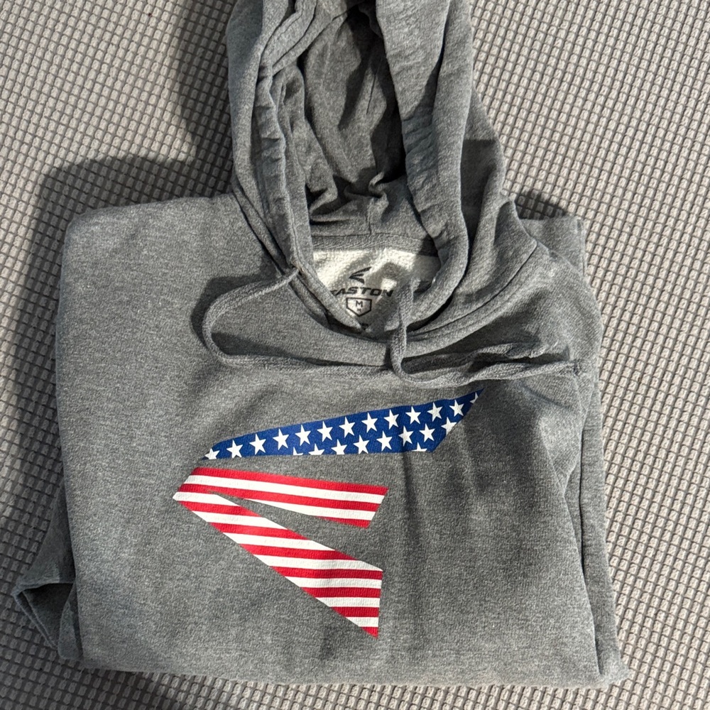 Easton Gray Hoodie with Flag Graphic